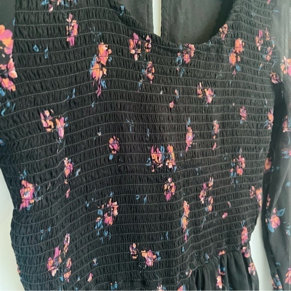 Hollister Whimsigoth Black Floral Mini Dress - Size Small - Picture 6 of 10